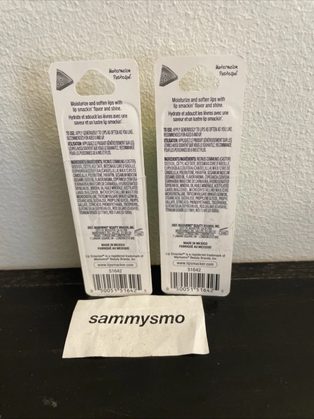 Lip Smacker Watermelon Flavor 50 Years Anniversary Lip Balm Lip Moisture, x2